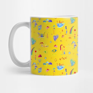 Palyful figurative circus yellow Mug